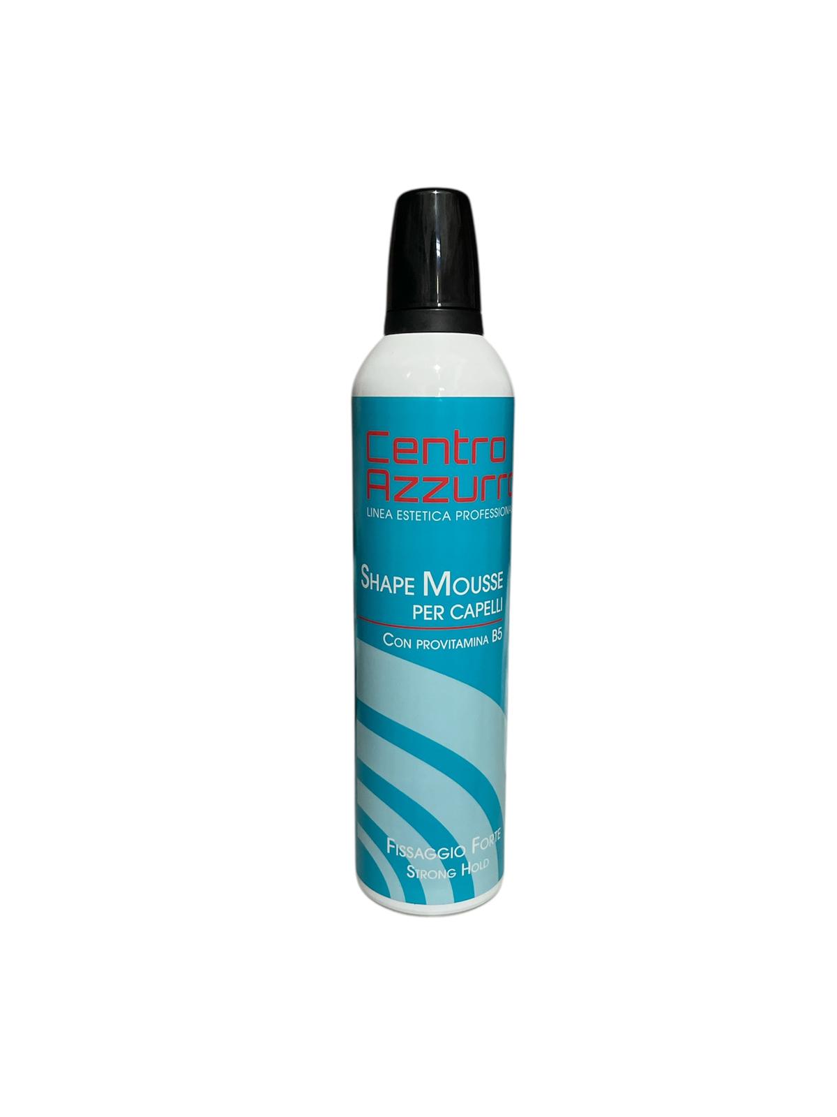 Centro azzurro mousse capelli